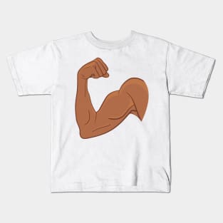 Flexing Bicep Muscles Kids T-Shirt